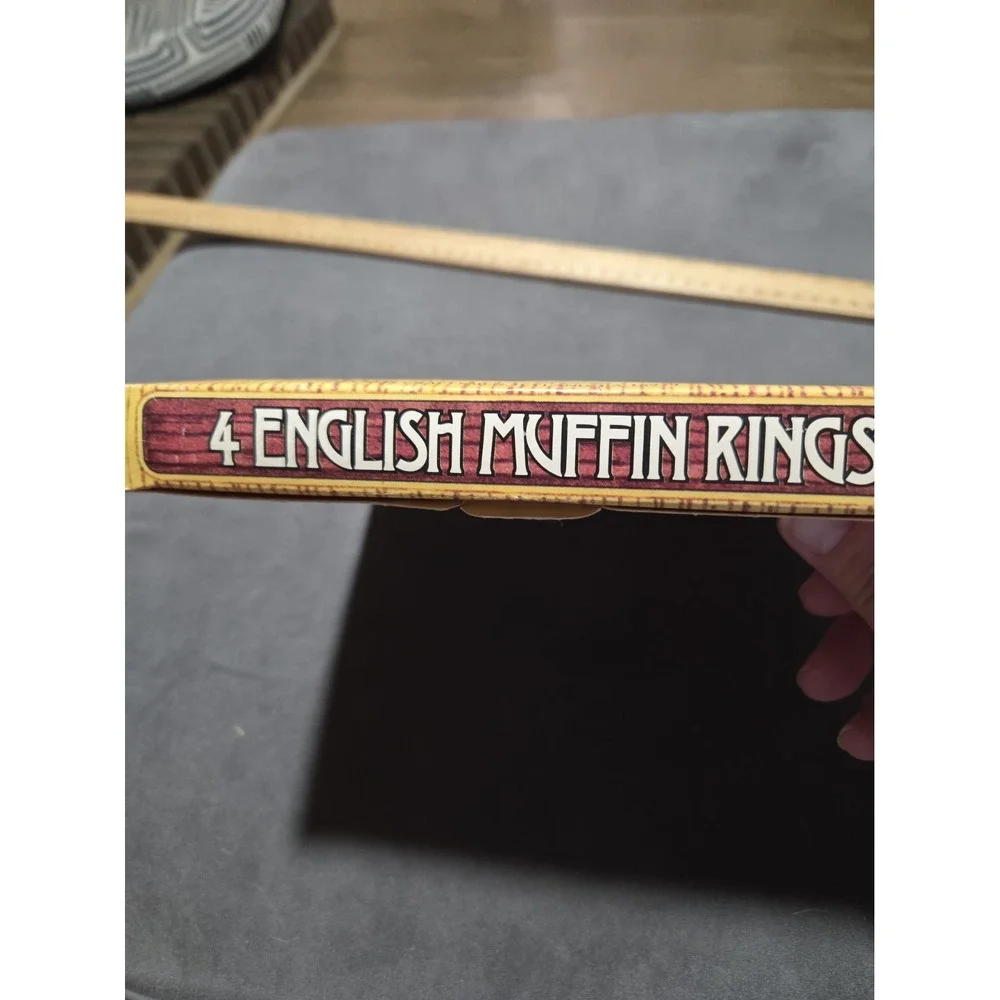 Vintage Fox Run English Muffin Rings Set 4 Metal Crumpet Molds Box Recipe